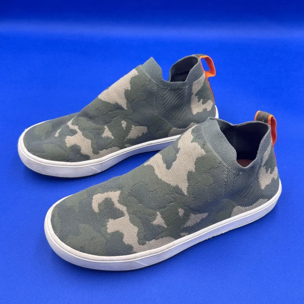 LL Bean Women's Camo Slip On Sneakers Shoes Eco Bay Knit Chelsea booties Size‎ 6